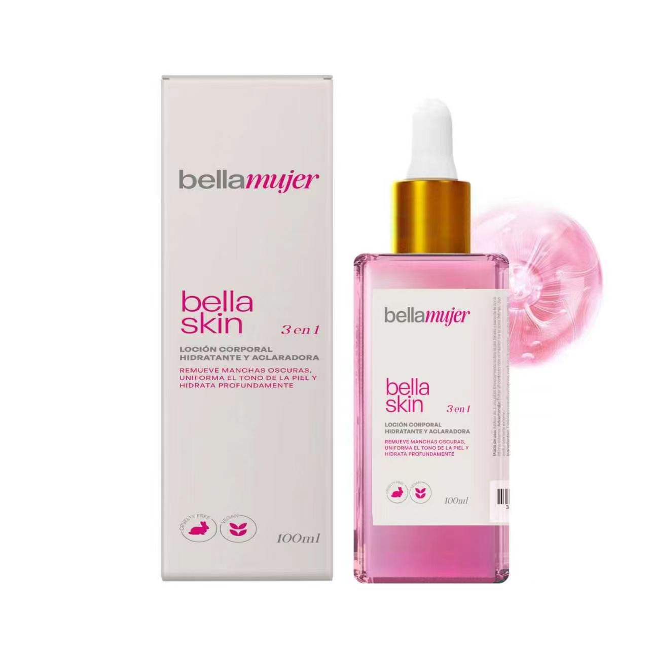 Bella Skin 3-en-1 - Lotion Corporelle Éclaircissante & Hydratante