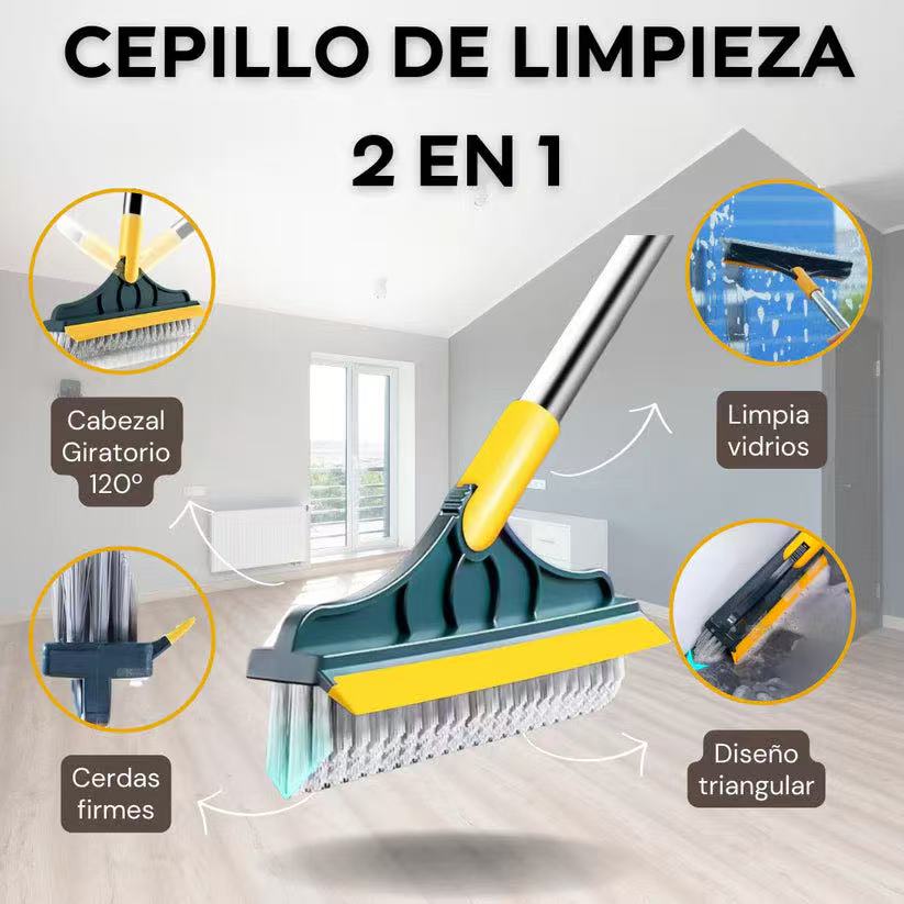 Balai Brosse Réglable 120° avec Raclette Intégrée