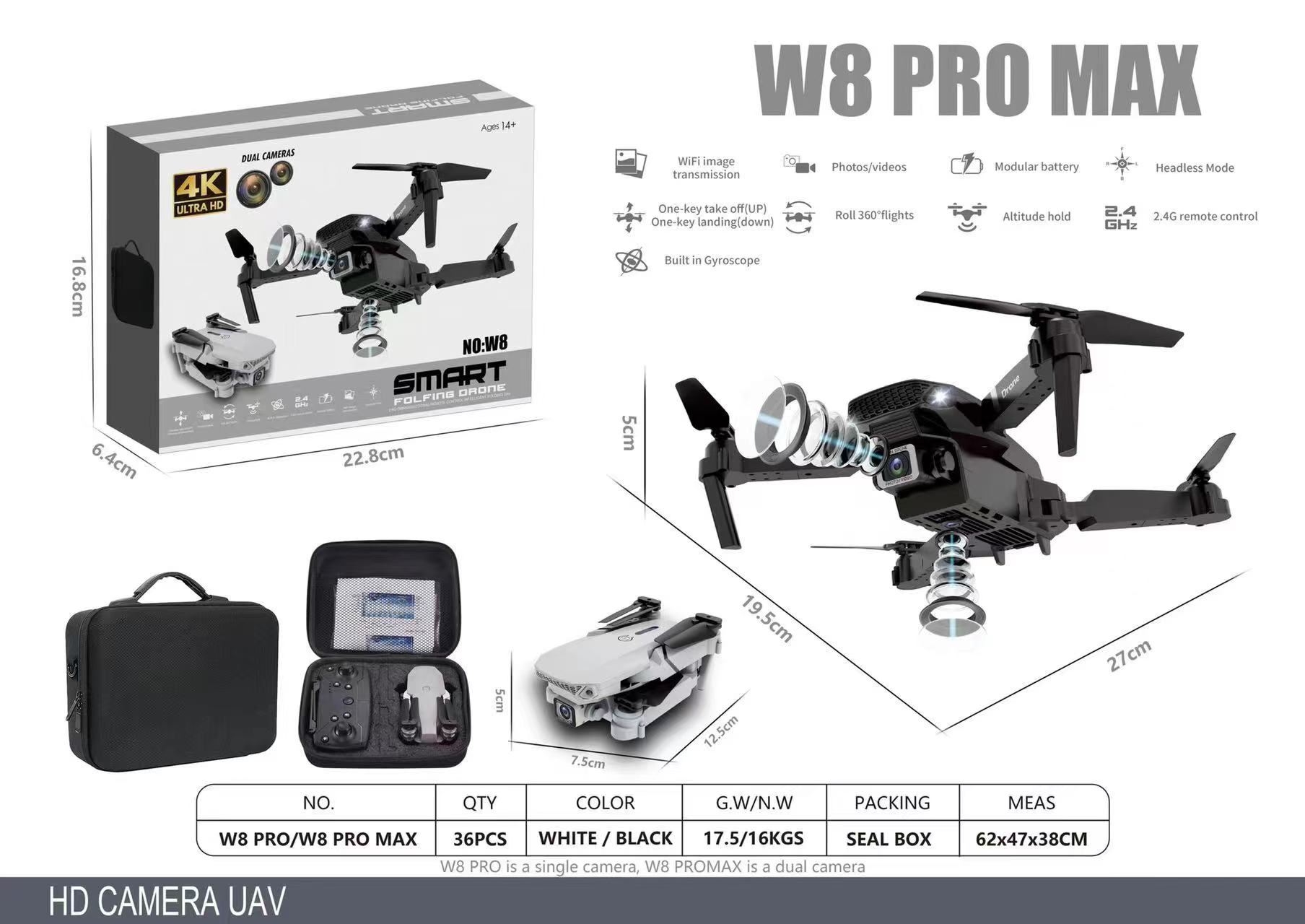 Drone Pliable Double Caméra 4K UHD avec Sacoche