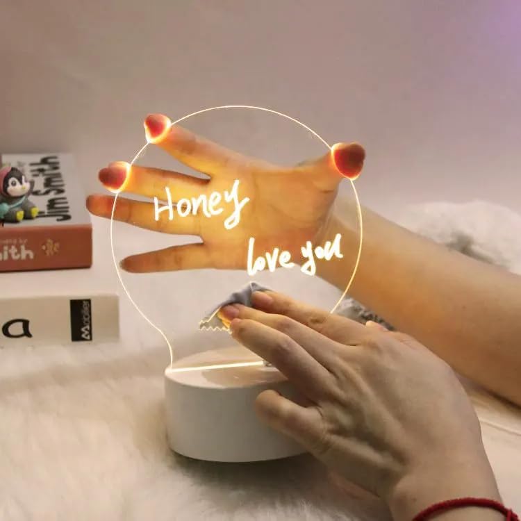 Veilleuse LED Acrylique Lumineuse avec Feutre Effaçable