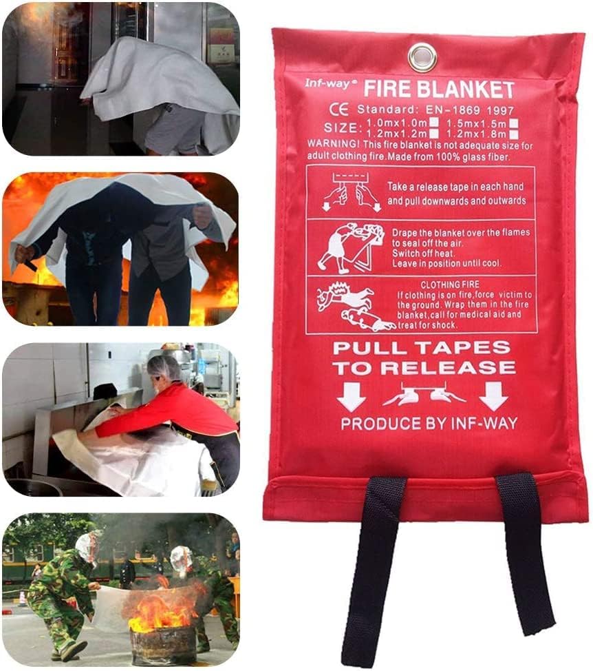 Couverture Anti-Feu de Sécurité Ignifuge (1m x 1m)