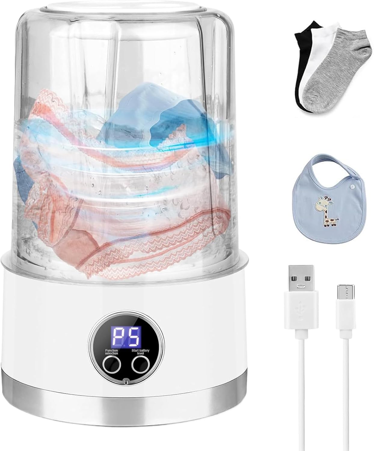 Mini Machine à Laver Pliable à Ultrasons 6,5L